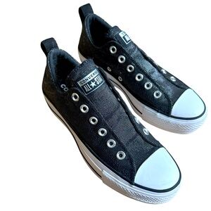 Converse | All Star Lift Platforms| Sz 7.5 | Black Sparkle